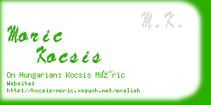 moric kocsis business card
